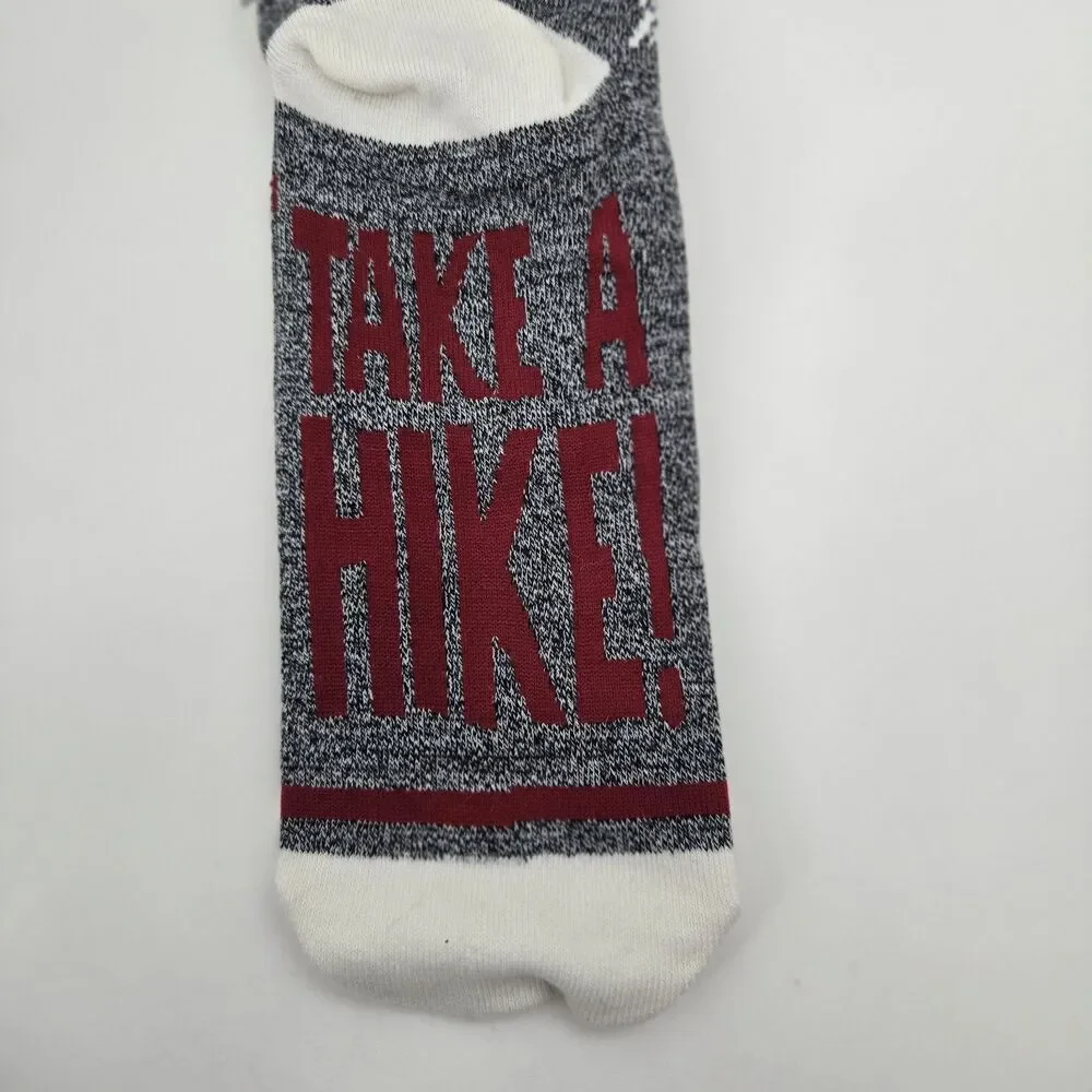 Lazy One‎ Take A Hike Crew Socks Cotton Blend Moose Pine Tree Womens Mens Unisex